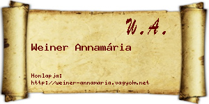 Weiner Annamária névjegykártya